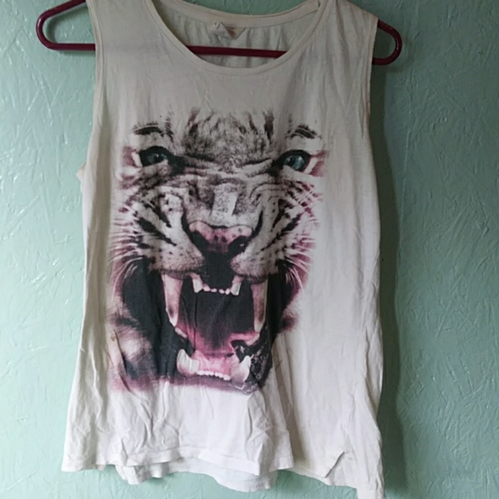 A white tiger tank top